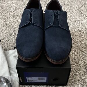Allen Edmonds Dark Blue Suede Oxfords